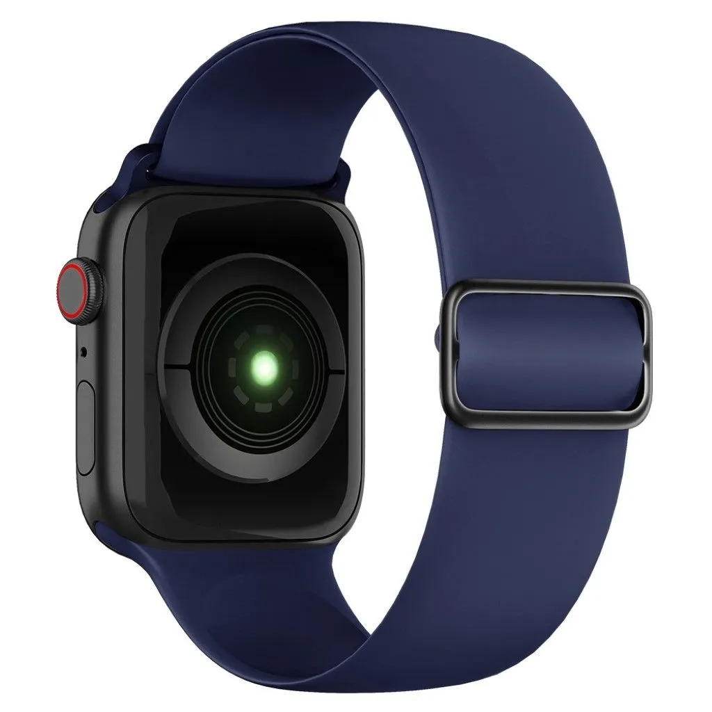 Apple Watch 44mm adjustable silicone watch strap - Midnight Blue