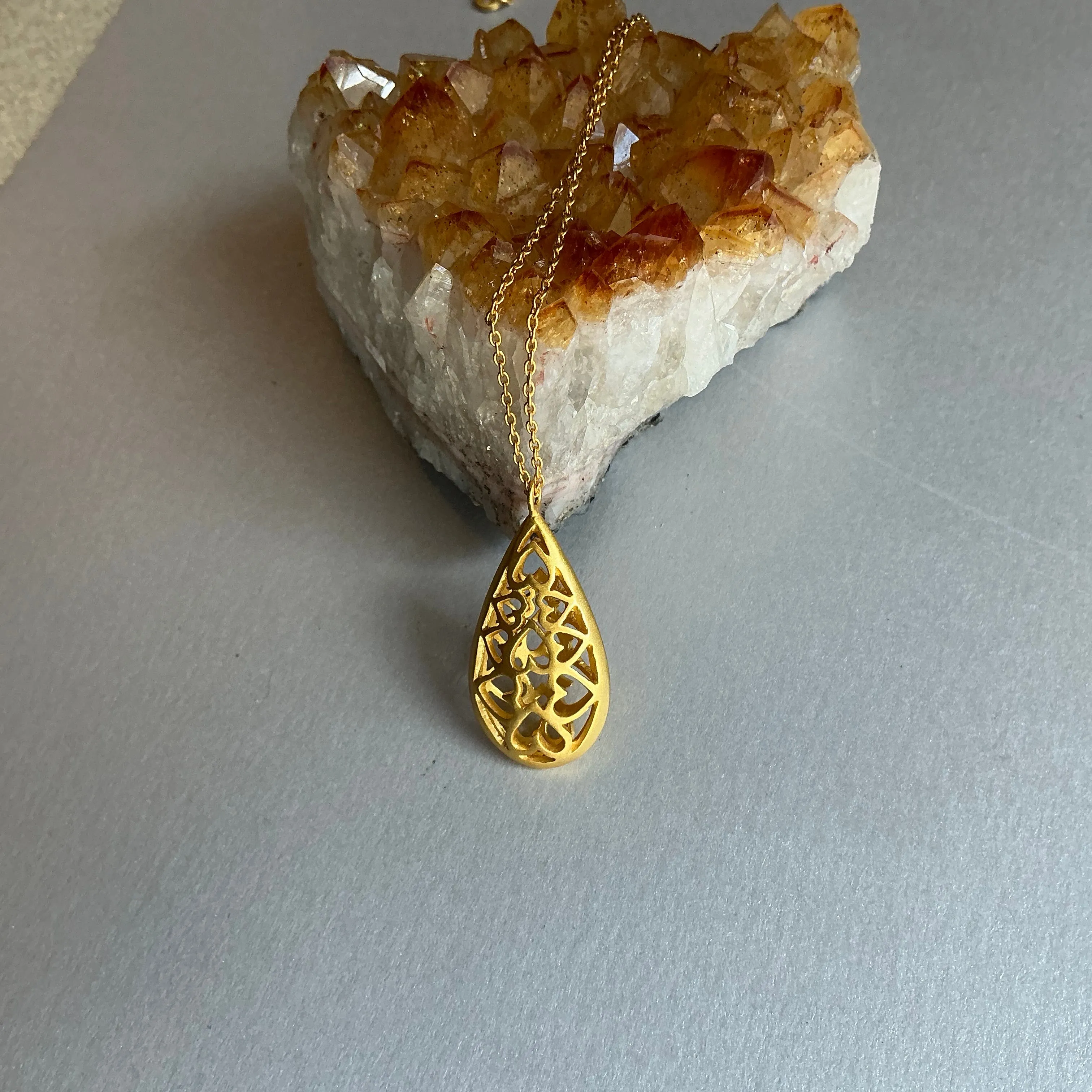 Heart Necklace With Lemon Topaz - NEW ADDITION