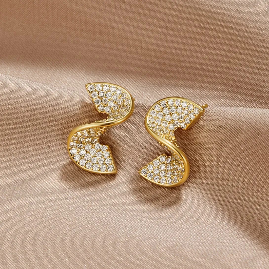 Luxe Crystal Wave Earrings