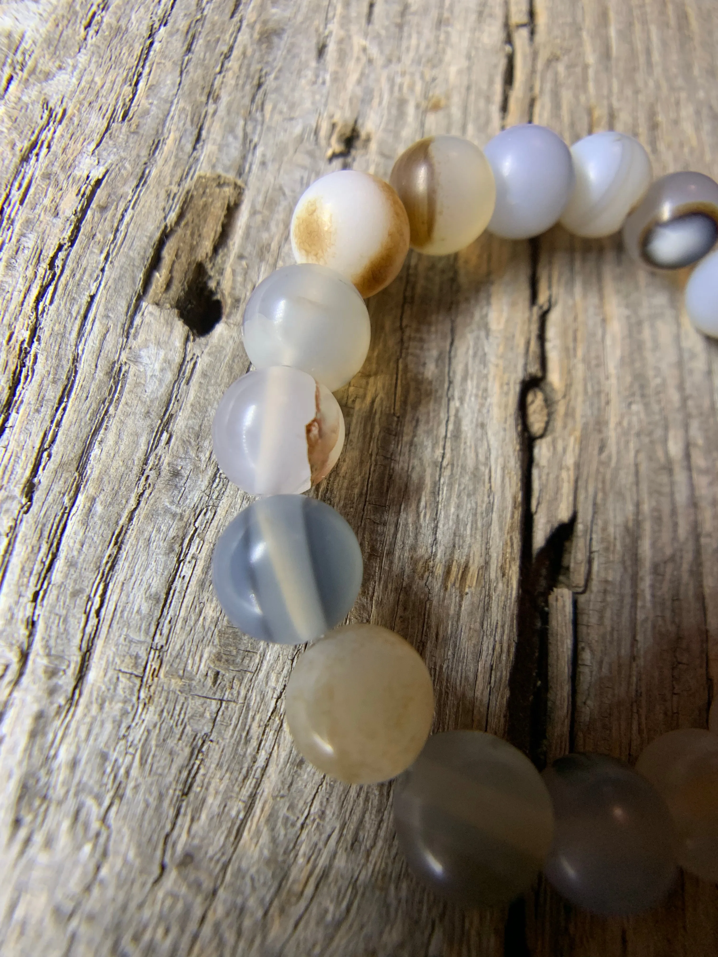Marine Chalcedony Beaded Bracelet