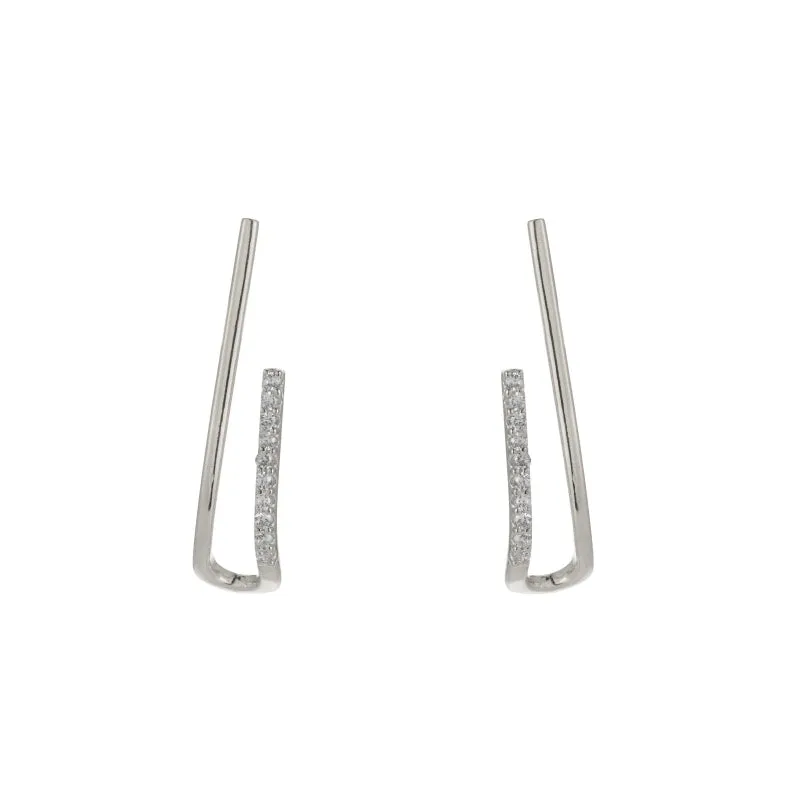 Melrose CZ Pavé Front Facing Hoop Earrings