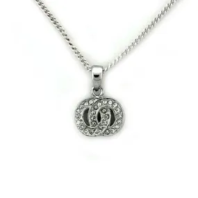 Rhodium Brass Chain Pendant with Top Grade Crystal in Clear for Women Style LOA1163