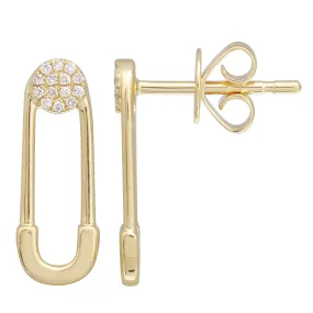Safety Pin Drop Earrings