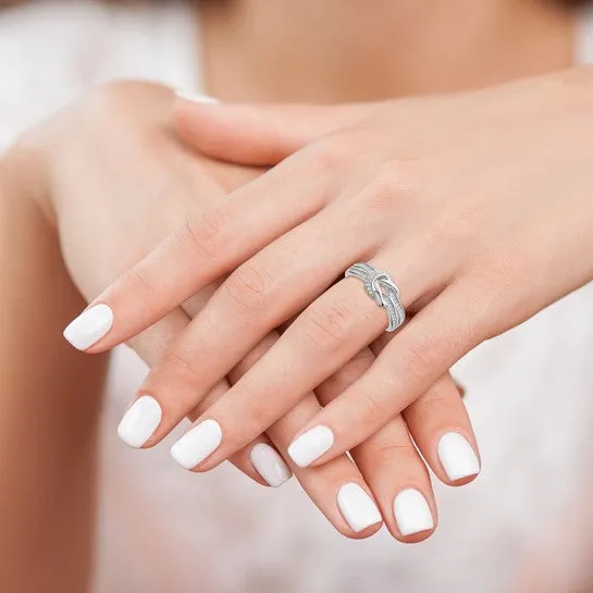 Sterling Silver CZ Knot Ring