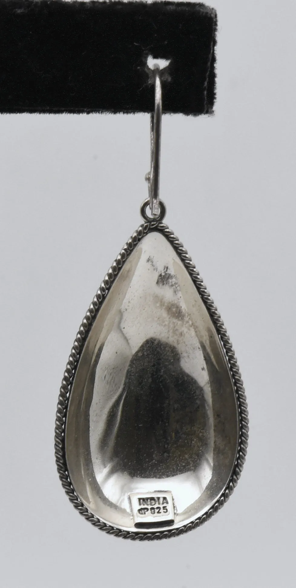 Vintage Sterling Silver Domed Teardrop Dangle Earrings - Read Description