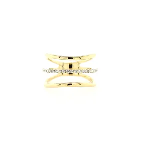 Yellow Gold Triple Band Diamond Ring (I6823)